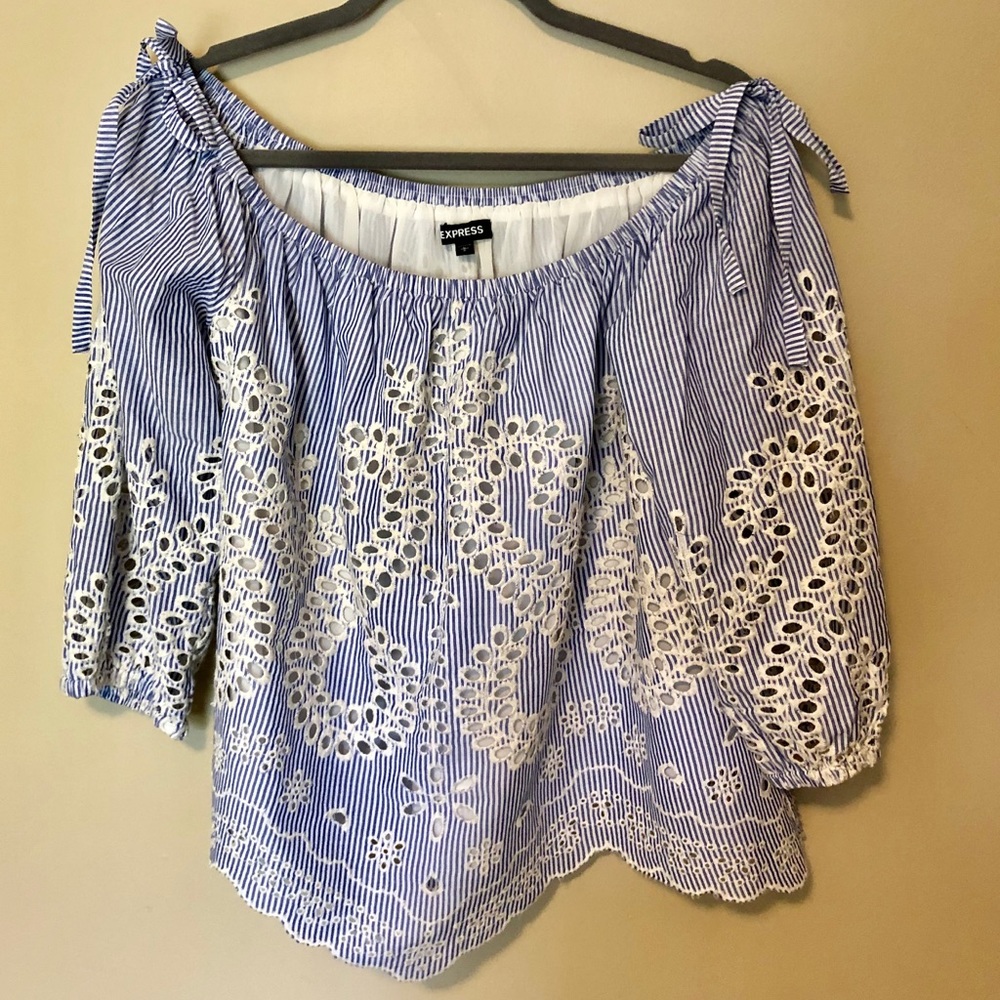 Express Striped Off the Shoulder